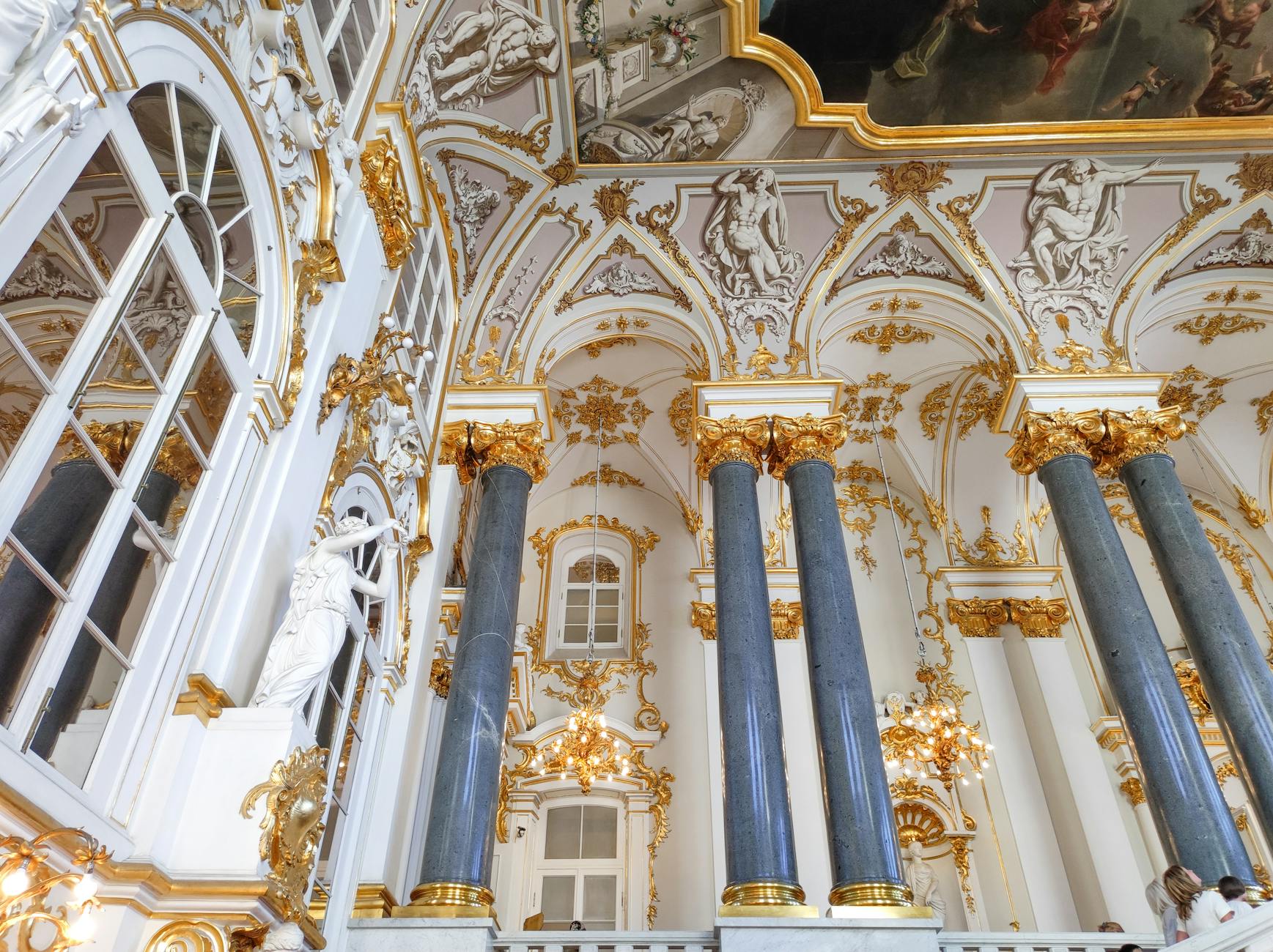 low angle shot of ceiling of winter palace