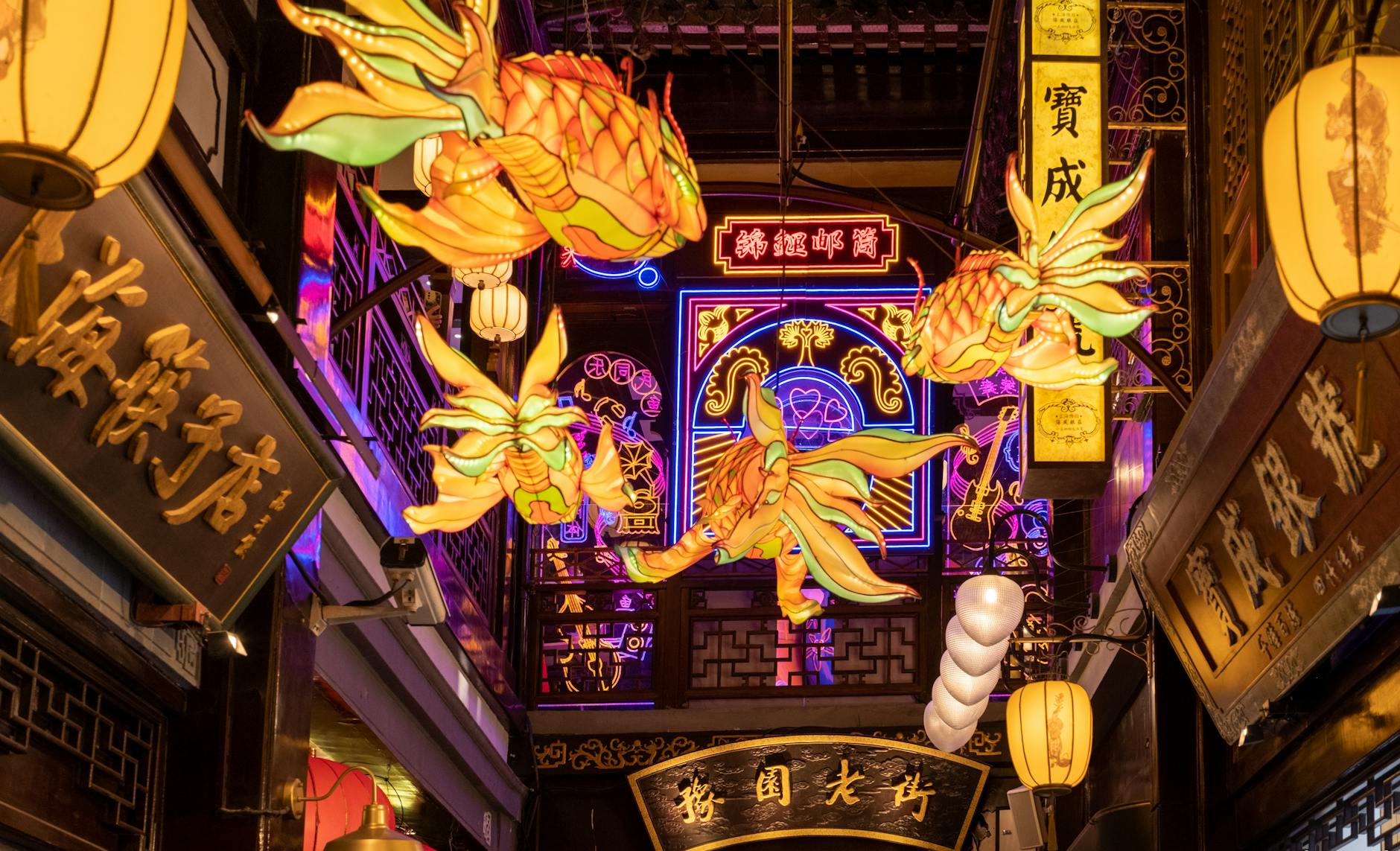 colorful decoration at night