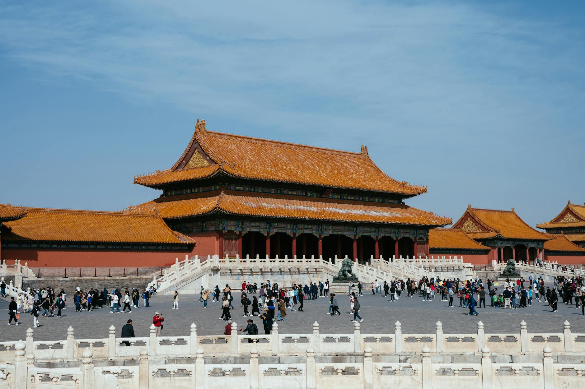 people in forbidden city in beijing