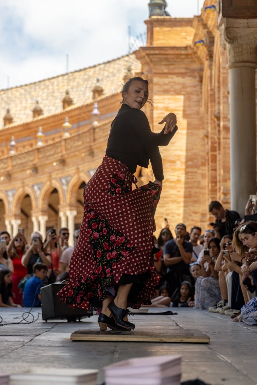 woman dancing in front of a crowd
