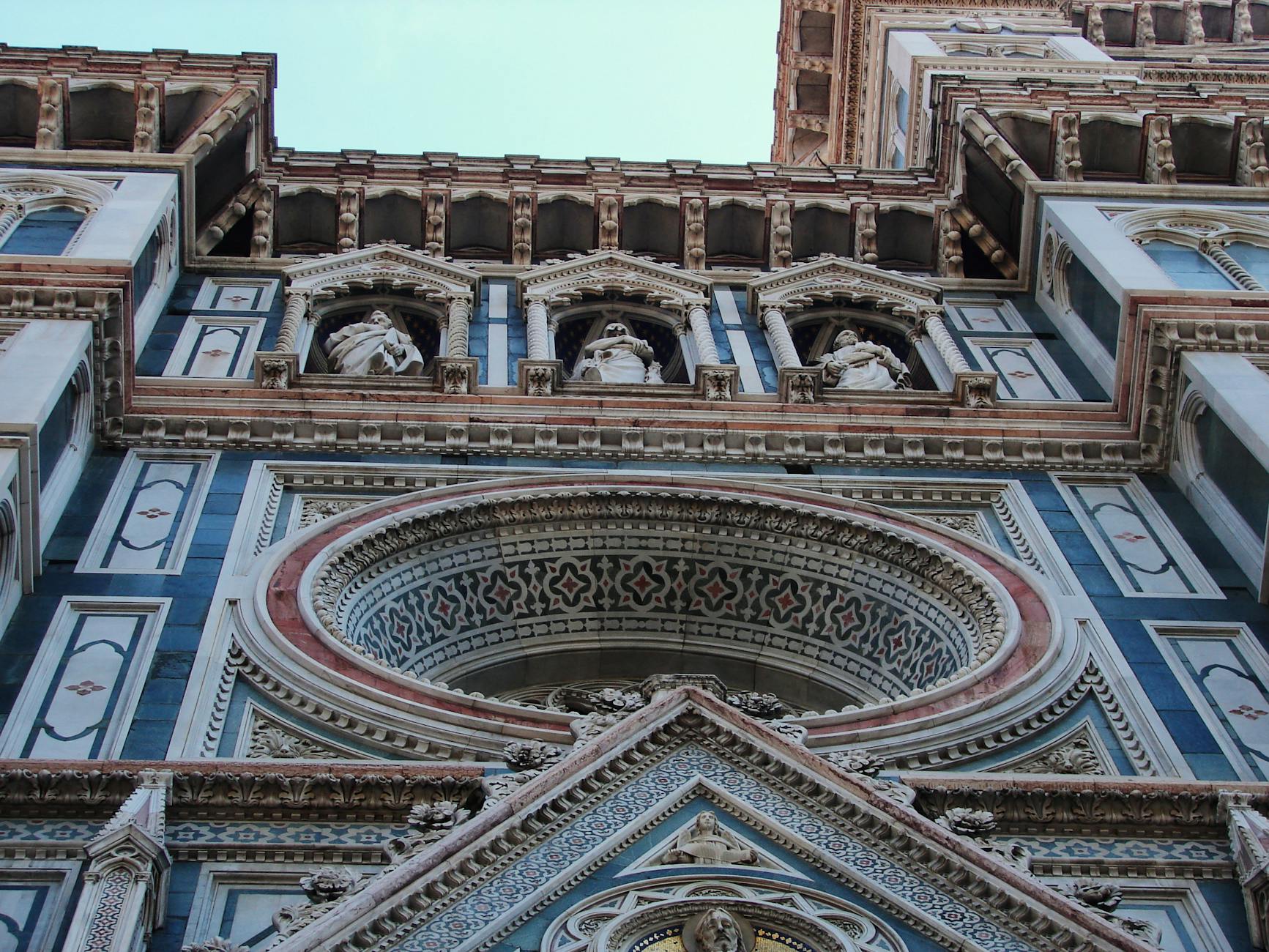 intricate facade of florence cathedral