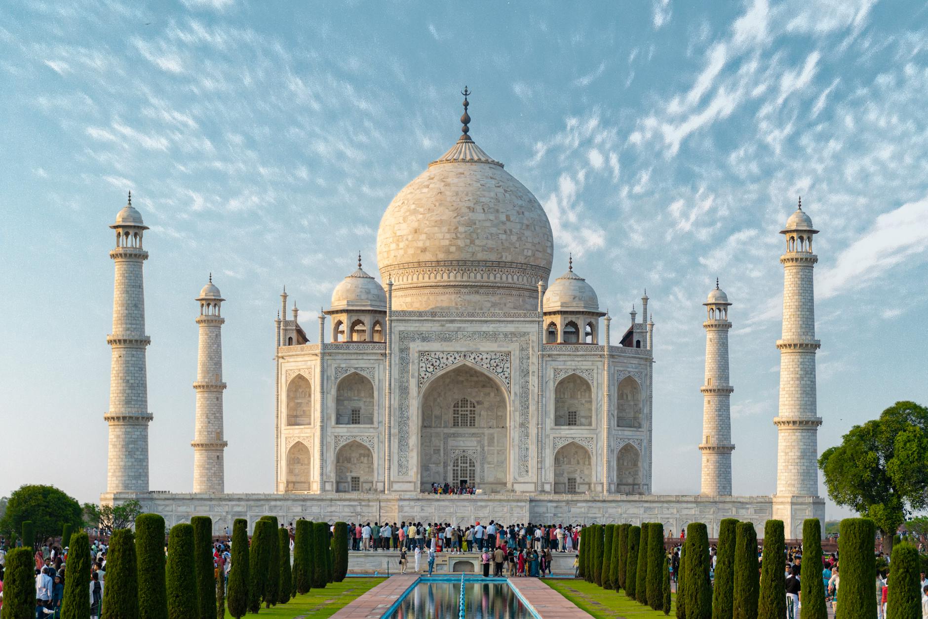 majestic view of the taj mahal in agra