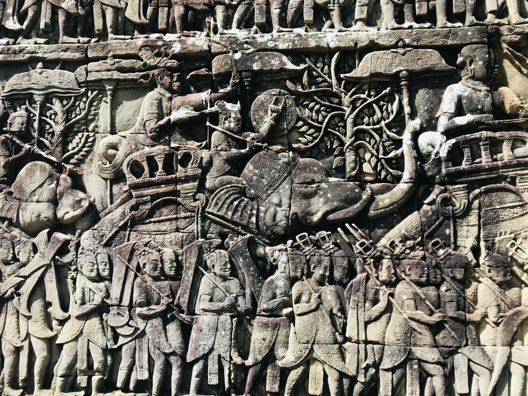 ancient sculptures on the wall