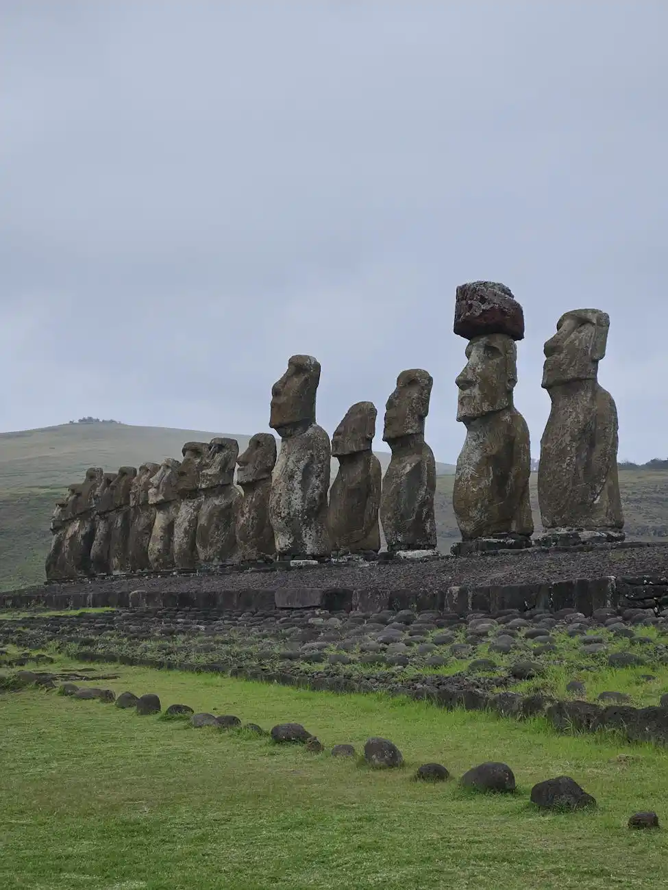 iconic moai statues on easter island