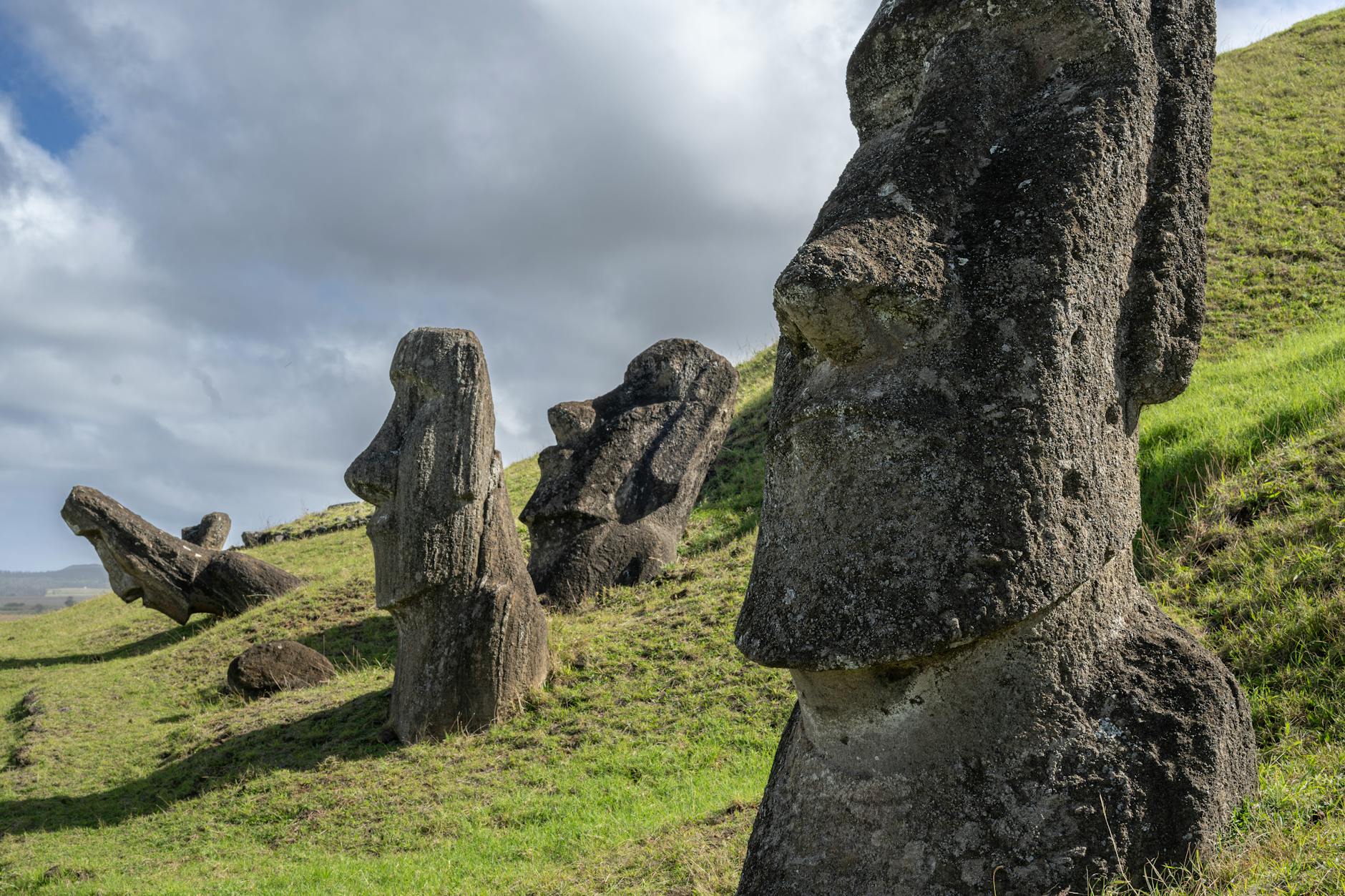 majestic moai statues of easter island chile