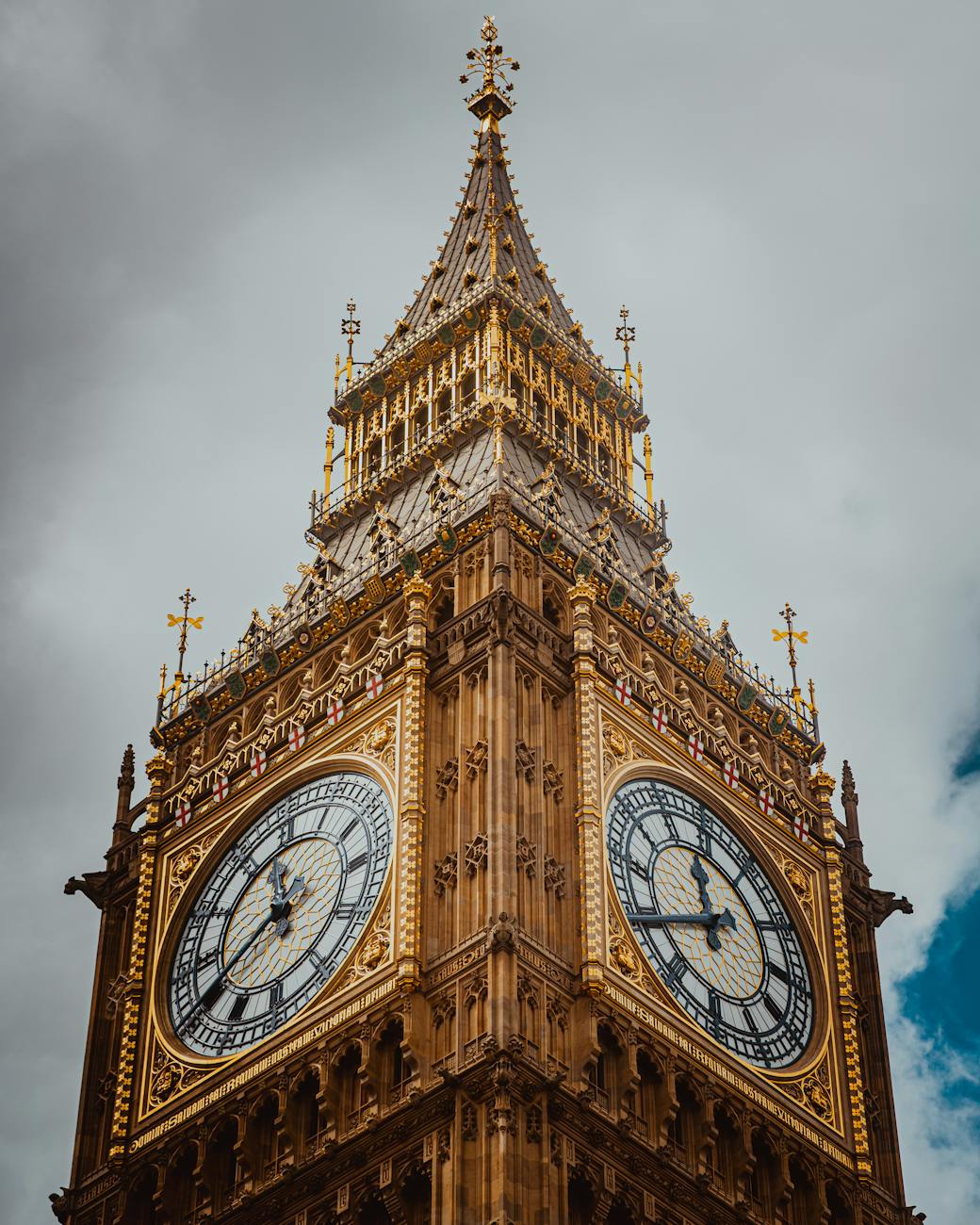 big ben tower against dramatic sky in london
