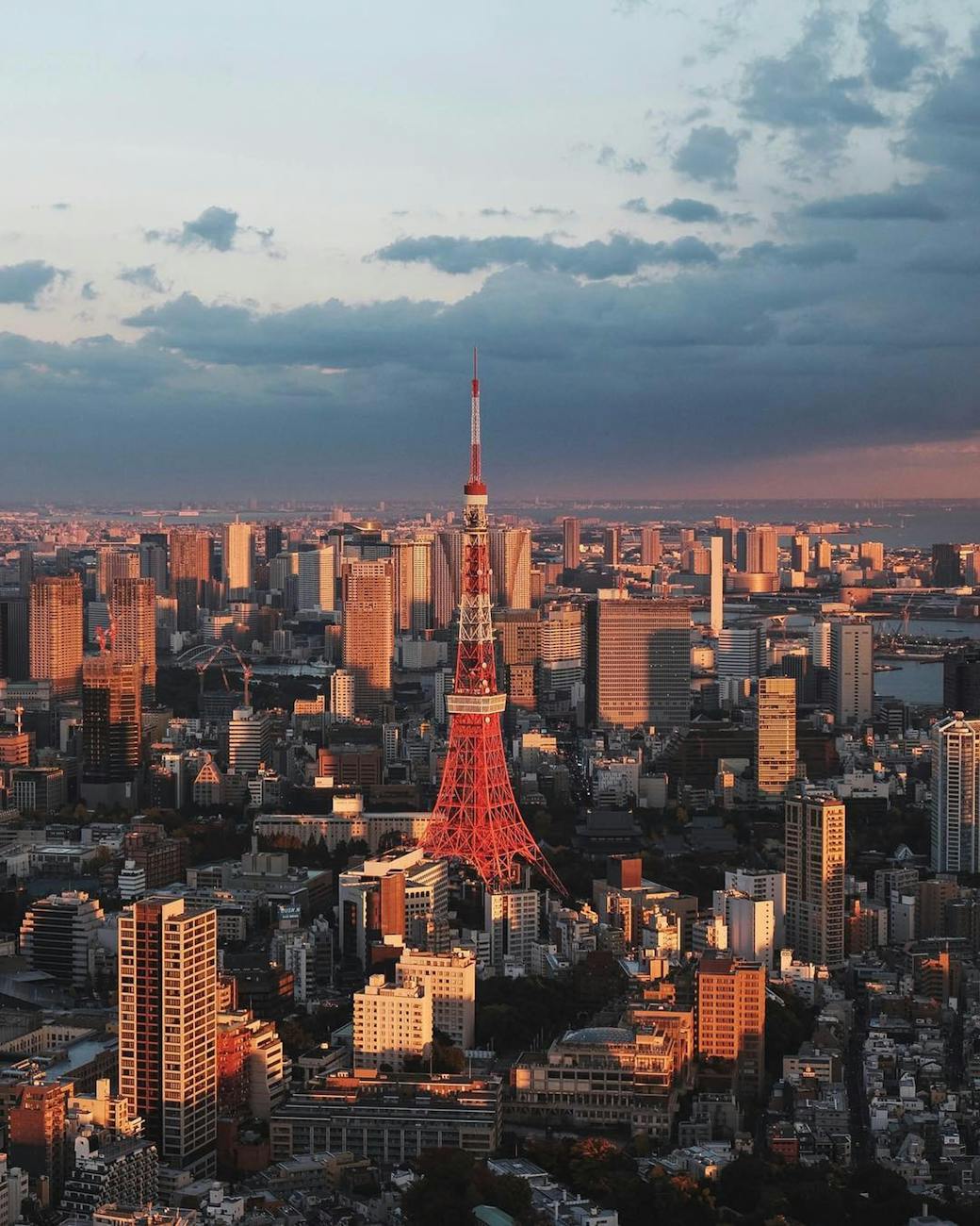 pexels-photo-32276362 aerial view of tokyo tower at sunset