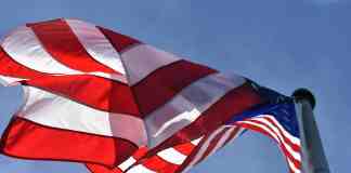 low angle photography of american flag