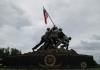 iconic iwo jima memorial with american flag