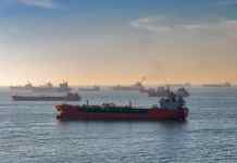 scenic maritime traffic on bosporus at sunset